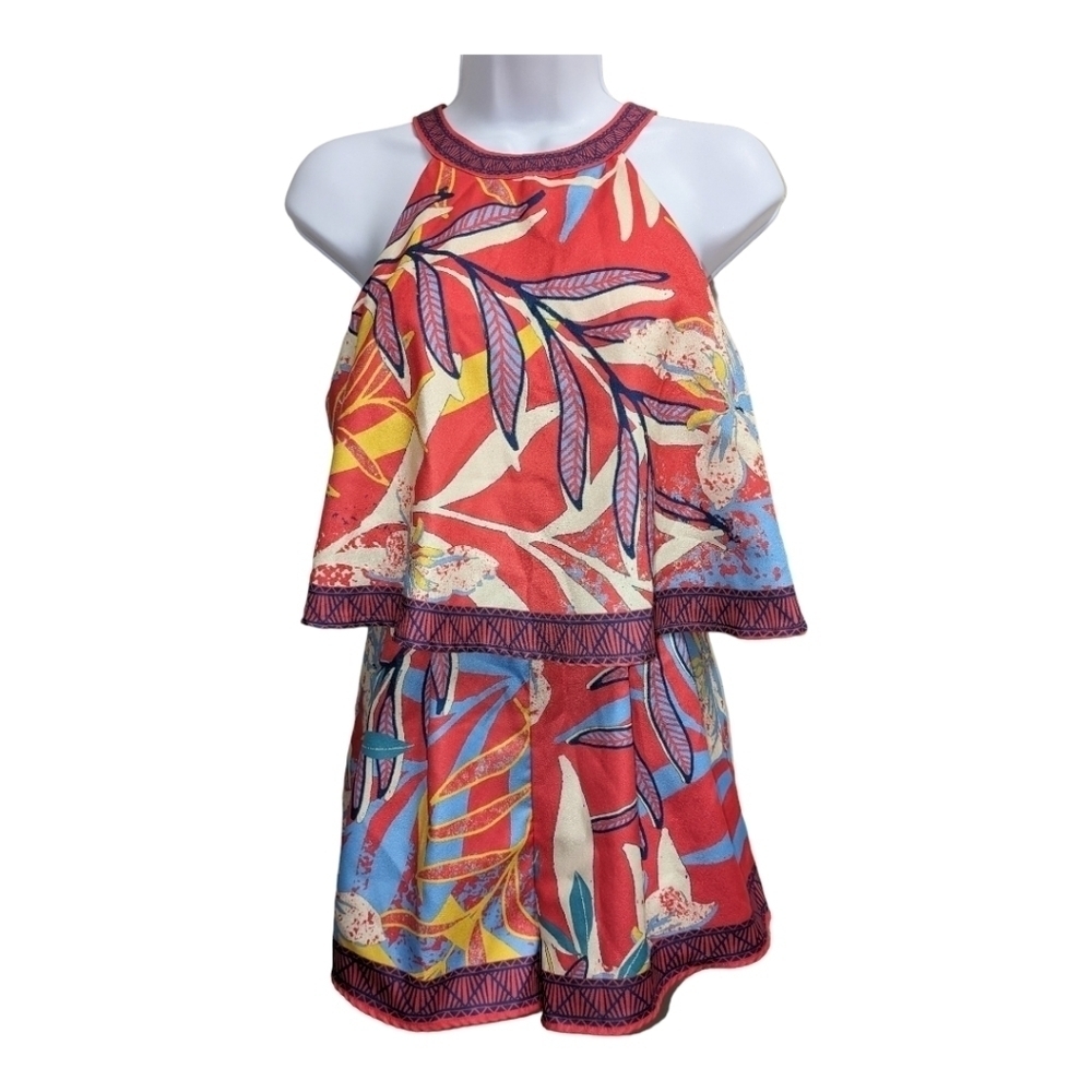 Flying Tomato floral romper one piece halter shorts - Picture 4 of 5